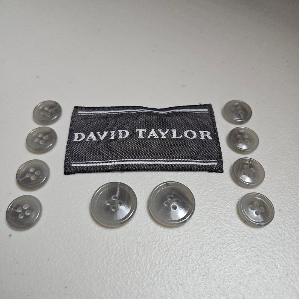 David Taylor‎ Gray Blazer Replacement Buttons Marbled 10-Pc Set Sewing Crafting